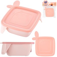 Детская тарелка Lalababy Play with Me Wolfie с мягкой крышкой персиковая карамель LA134312040