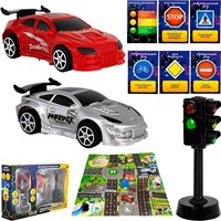 Набор машин MK723A2 Young Racer со светофором микс в кор.