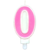 Свечи для торта Цифра "0" Веселая вечеринка розовый L0280-P