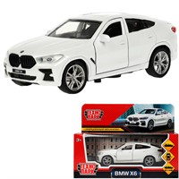 Модель X6-12-WH BMW X6 длина 12 см, двери, багаж, инер, белый Технопарк  в коробке