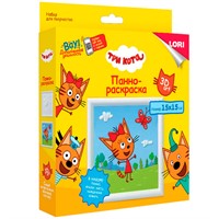 Набор для творчества 3DArt. Панно-раскраска Три кота "Карамелька и бабочка" Ипк-005  Lori