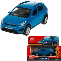 Модель XLINE-12-BU KIA RIO X длина 12 см, двери, багаж, инерц, синий Технопарк в коробке