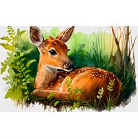 Набор для творчества Алмазная мозаика 30х40 см Оленёнок на лужайке НД-0535