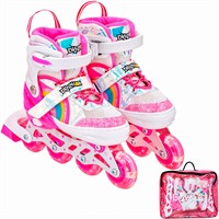 Ролики Dvizhok р. M 34-37 раздвиж., свет 1 колеса, розово-белый 141V-672-5