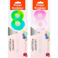 Свеча для торта Цифра 8 в ассорт. FG240525064L-9