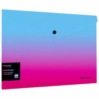 Папка-конверт с кнопкой Brauberg grade розово-голубой градиент, 0,18мм, 271963