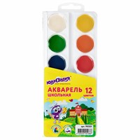 Акварель 12 цв. Школьные, медовая 192551 Юнландия