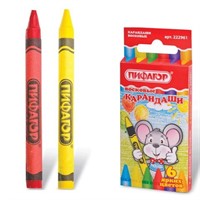 Карандаши восковые 6 цв. Пифагор 222961