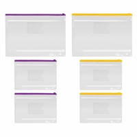 Папка-конверт на молнии 6 штук (А4 - 2 штуки, А5 - 4 штуки), ассорти Юнландия 229552