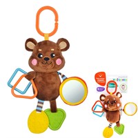 Игрушка развивающая 939537 Подвеска с силиконовым прорезывателем и зеркальцем Мишка Жирафики