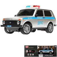 Машина на радиоуправлении LADA4X4-18LPOL-GY LADA ПОЛИЦИЯ 4x4 18 см, свет, сер Технопарк в кор /24/