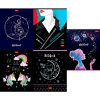 Тетрадь 48 л. клетка Серебряный сон 48Т5лофВ1 Hatber