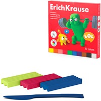 Пластилин 10цв со стеком Jolly Friends 61346 /Erich Krause/.