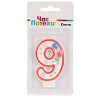 Свеча цифра "9" Шары 7 см 1502-4396