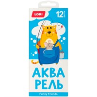 Акварель 12 цв. FUNNY FRIENDS с/к Алф-002/01 Lori