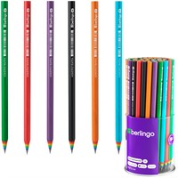 Карандаш ч/г "Rainbow" HB,  круглый, заточен., ассорти 320769 Berlingo