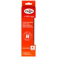 Карандаши цветные 6цв. + 1 серебряный "Мультики" 361792 Гамма СТОК