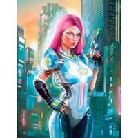 ТОЧКАБУК 467-0-159-11831-28 Девушка в стиле киберпанк. СТОК