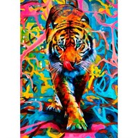 Набор для творчества Роспись по холсту 17х22 см Тигр на цветном фоне Х-3945