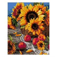Набор для творчества Алмазная мозаика 40*50 см полное заполнение Букет с подсолнухами Ам-126 LORI