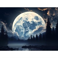 Набор для творчества Алмазная мозаика 30х40см Большая Луна НД-6375