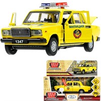 Модель 2107-12SLPOL-YE ВАЗ-2107 ПОЛИЦИЯ длина 12 см желтый Технопарк