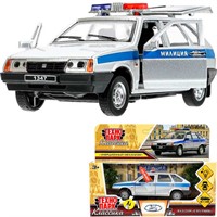 Модель 2109-12SLPOL-GY ваз-2109"спутник МИЛИЦИЯ 12 см, двери, багаж, инерц, сереб Технопарк  в кор.