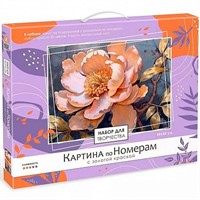 Набор Для Творчества Картина по номерам с золотом на подрамнике 40х50 см Розовая нежность 08796
