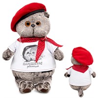 Басик в футболке с принтом "Плюшевая революция" Ks22-074