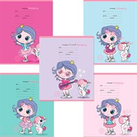 Тетрадь 12 л. клетка Скрепка S Девочки принцессы 015762