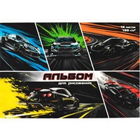 Альбом для рисования 12 л. А4 Неоновые тачки 69864