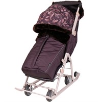 Санки коляска НД7-5Н/Ш шоколадный /Ника/