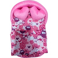 Мебель мягкая Кровать,2 подушки,одеяло. "Совы" со малиновым плюшем НМ-003/4-36 СТОК