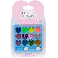 Крем-тени для век с блёстками палетка 12 цветов "Сердечки",9 г,с аппликатором Т25661