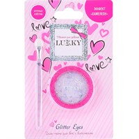 Гель тени для век Glitter Eyes с блёстками и голограф.сердечками,белый,с аппликатором,1,7 г Т2708