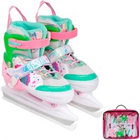Коньки раздвижные  рM: 34-37 розово-бирюзовые 141V-552