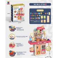 Кухня MJL-D708 розовая, с водичкой, паром, аксесс. в кор.