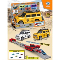 Машина 8906 с набором машин трансформируется в трассу в коробке