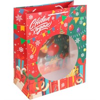 Пакет Чудо праздник с окошком l Чебурашка Новый год PL-130565-CH