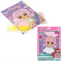 Набор для творчества Аппликация из перьев и страз 17x23 см Лол МУЛЬТИ АРТ FEATHGEM-130364