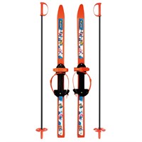 Лыжи детские Вираж-спорт 100 см оранжевые с палками из стеклопластика в сетке МПЛ 106.00 Dvizhok