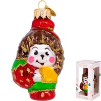 Елочное украшение Ёжик с клубникой h-10 см ФУ-568/1