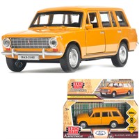 Модель 2102-12-YE-WOD Ваз-2102 12 см, двери, багаж, инер, желтый Технопарк