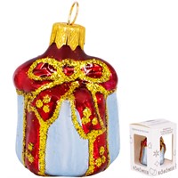 Елочное украшение Подарок голубой h-6 см ФУ-167/3