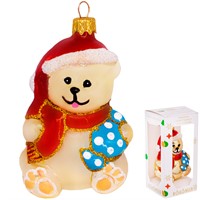 Елочное украшение Мишка плюшевый красный h-11 см ФУ-595/2