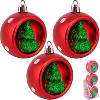 Елочный набор Шары красный с елочкой 3шт. в кор. FG240519083Q