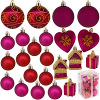 Елочный набор Шары бордо 4-5-6 см 23шт. в кор. E-48606YR