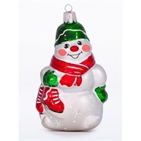 Елочное украшение Снеговик с коньками 82мм С1844