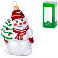 Елочное украшение Снеговик с Елкой 82мм С1777