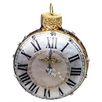 Елочное украшение Часы круглые h-7,5 см АУ-169